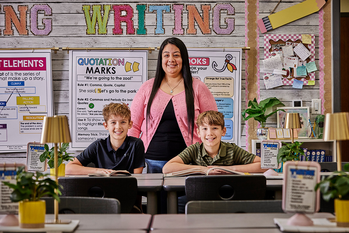 Careli Lopez with students in Oxygen for Educators magazine