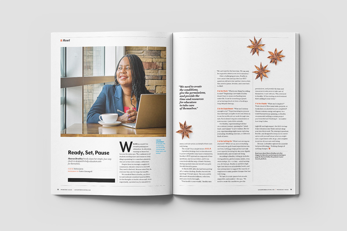 Oxygen for Educators magazine spread