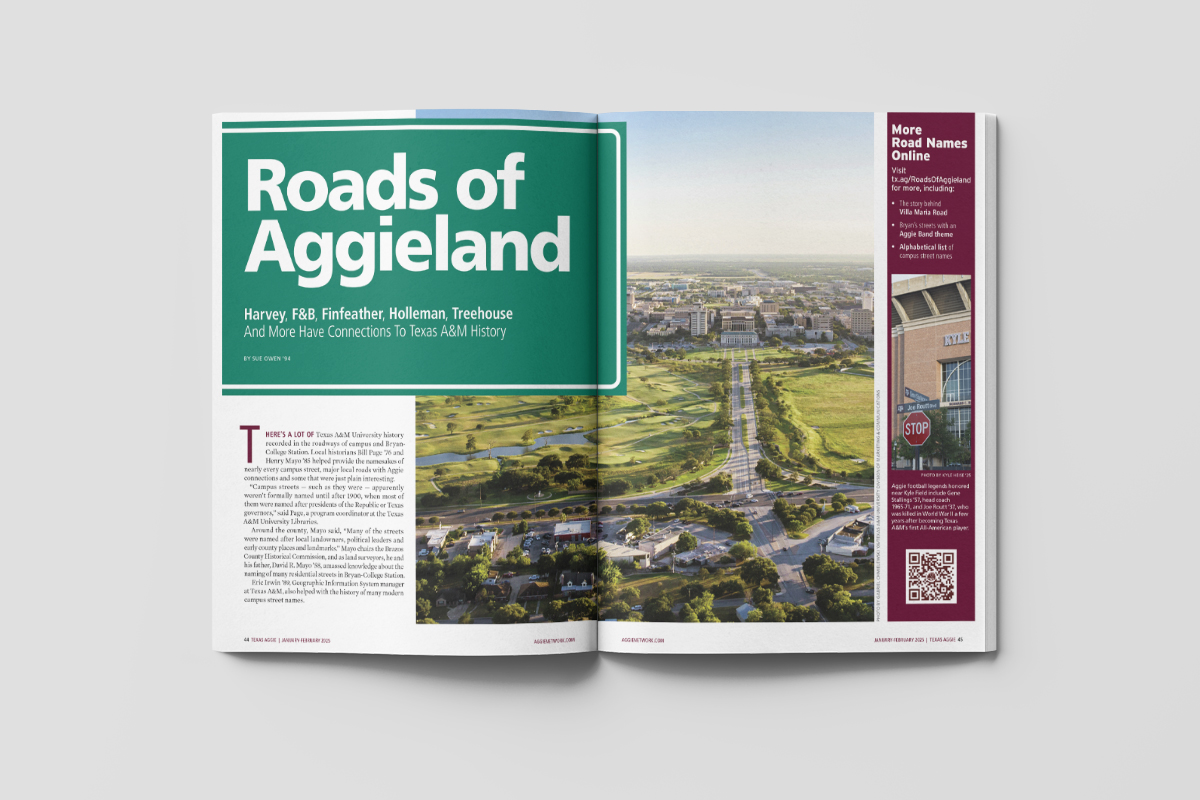 Texas Aggie magazine spread