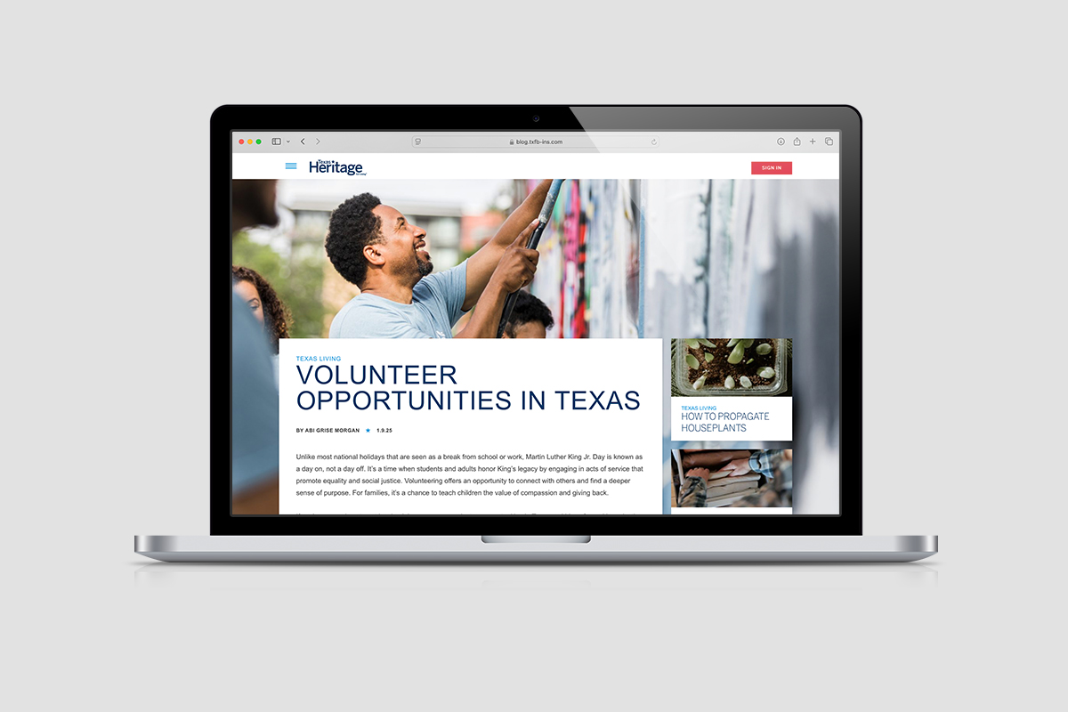 Texas Heritage for Living website