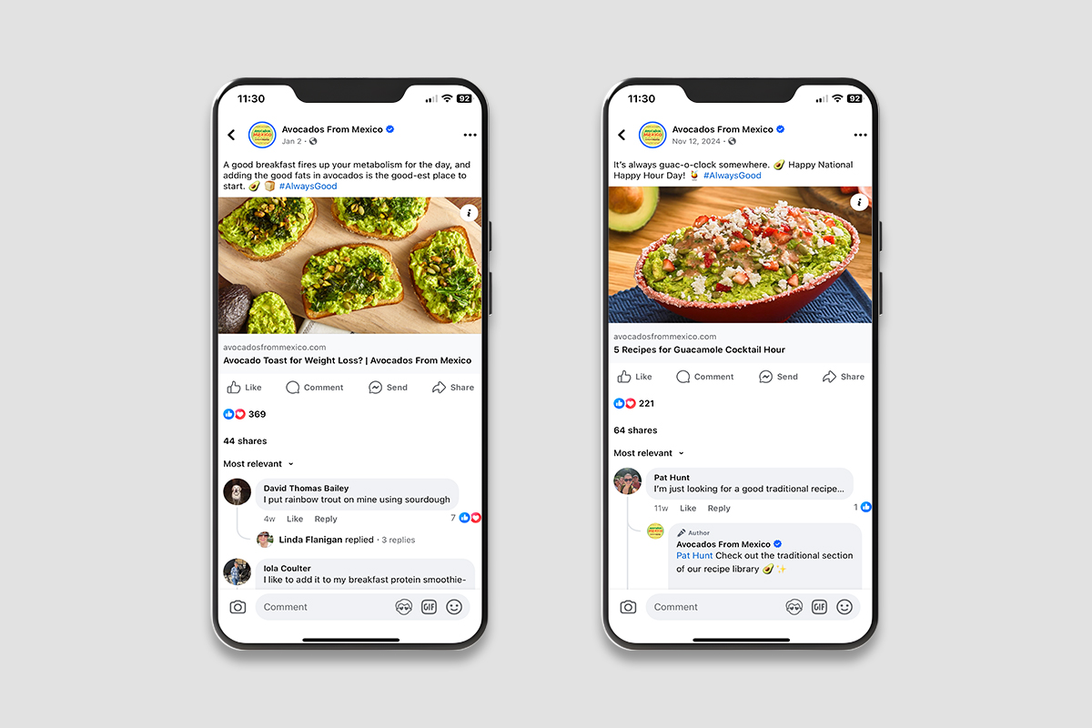 Avocados From Mexico Facebook posts